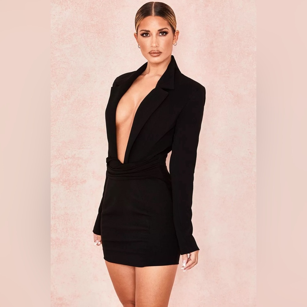 HOUSE OF CB 'Regina' Black Tuxedo Dress  XS